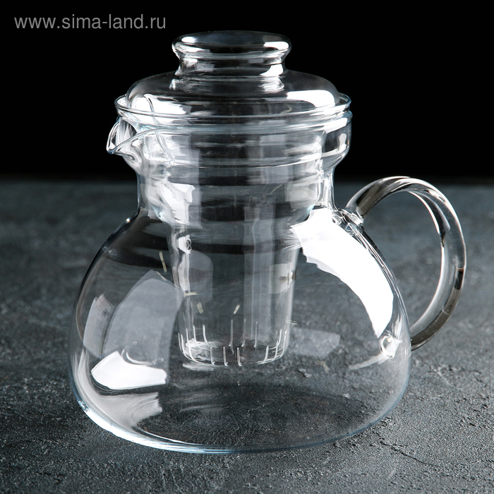 фото Чайник заварочный 1,5 л marta, со стеклянным фильтром simax