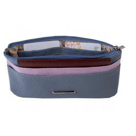 

Портмоне на молнии, цвет тёмно-голубой и сиреневый