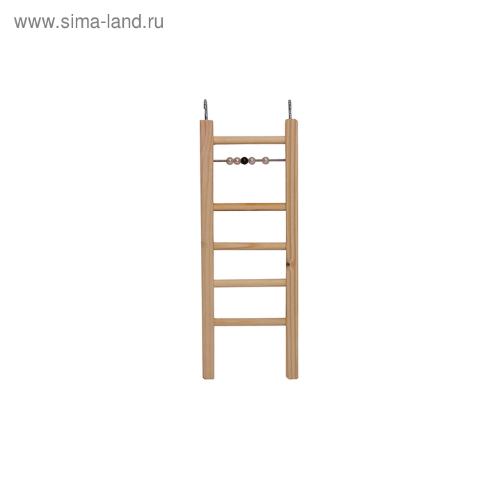 

Лесенка для птиц в клетку деревянная, с бусами, 7,1 х 0,8 х 9,5 см