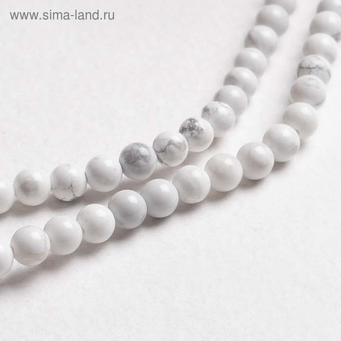 

Бусины на нити шар №6 "Кахолонг" (62 бусины)