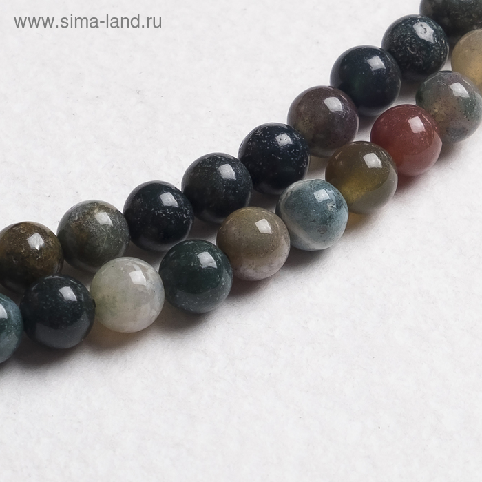

Бусины на нити шар №6 "Яшма" (60 бусина, +/-39см)