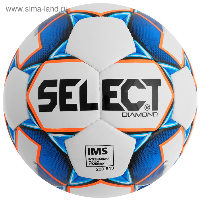 фото Мяч футбольный select diamond, размер 5, ims, tpu, ручная сшивка, 32 панели, 3 подслоя, 810015-002