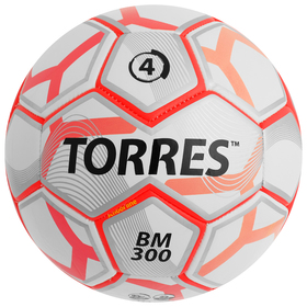 

Мяч футбольный TORRES BM 300, размер 4, TPU, машинная сшивка, 28 панелей, 2 подслоя, F30744