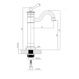

Смеситель для раковины Timo Adelia 6011/02F, антик