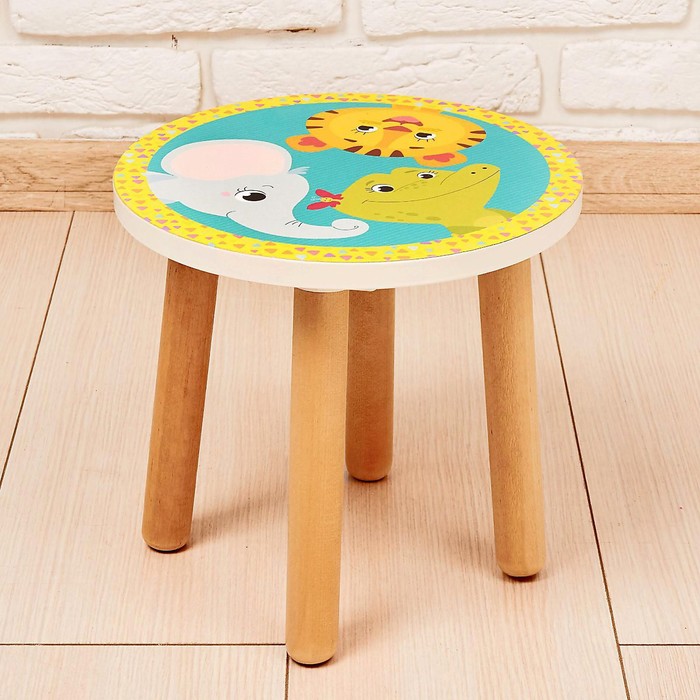 фото Подставка-стул «зоопарк», деревянная круглая zabiaka