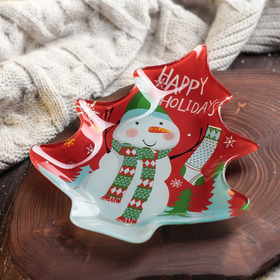 

Блюдо сервировочное Доляна «Ёлочка. Счастливые каникулы», 16,9×20,3×1,7 см