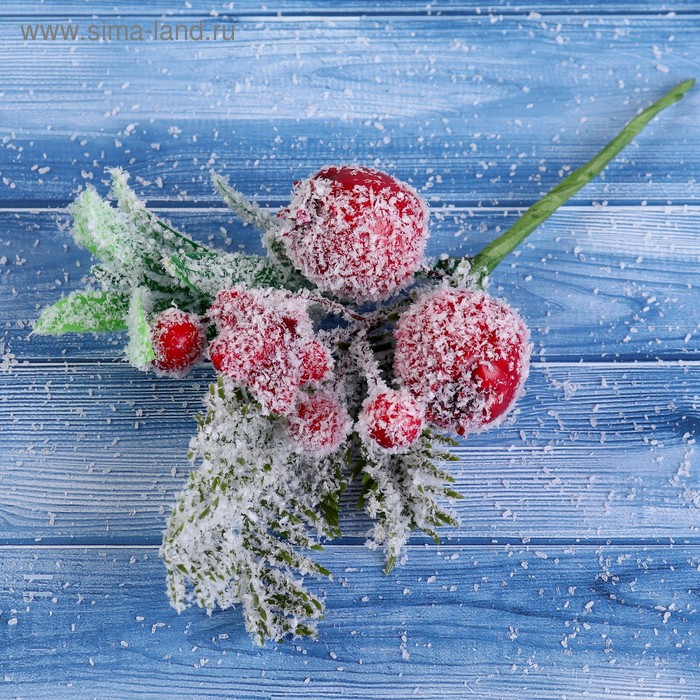 Декор Зимнее очарование ягодки звёздочка хвоя, 15 см декор зимнее очарование ягодки на зелёной ветке 14 см