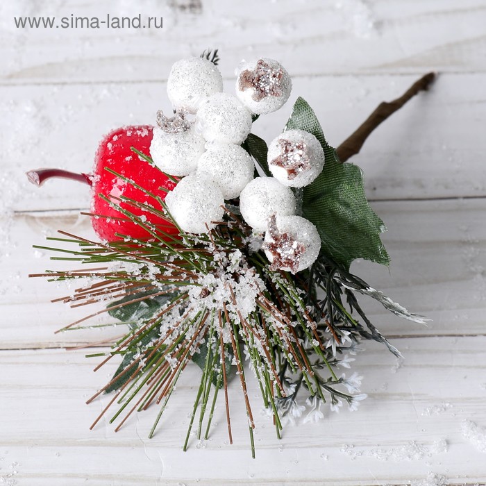 Декор Зимнее очарование ягоды в снегу, 17 см