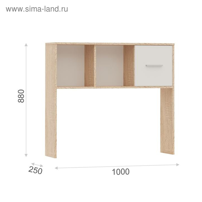 

Полка-надставка стола «Стелс 100», 1000 × 250 × 880 мм, цвет дуб сонома / белый