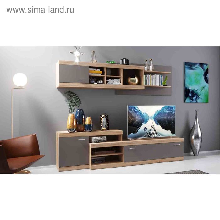 

Гостиная «Домино», 2535 × 420 × 2000 мм, цвет дуб сонома / латте