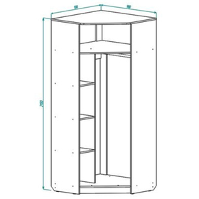 

Шкаф угловой ШУ 2100х900х900 Дуб выбеленный/Венге