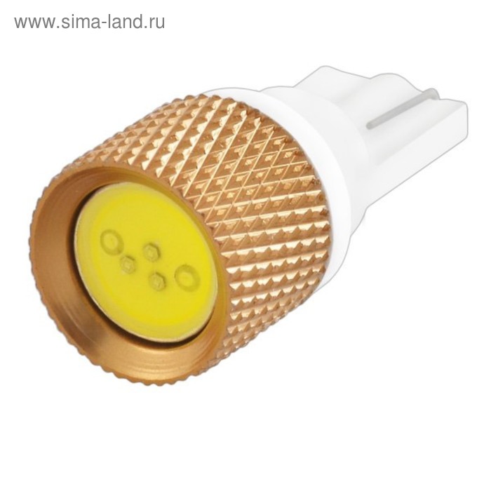 Лампа светодиодная Skyway T10 (W5W), 12 В, 1 SMD диод, без цоколя, радиатор, S08201093 лампа светодиодная skyway t10 w5w 12 в 1 smd диод extra light без цоколя 1 конт белая 2 шт