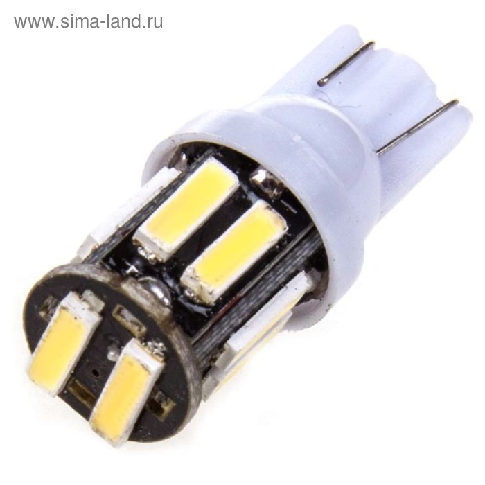 фото Лампа светодиодная t10(w5w), 12в 10smd без цоколя skyway,