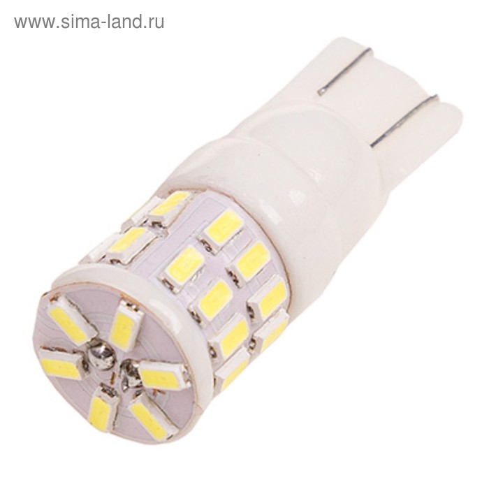 Лампа светодиодная Skyway T10 (W5W), 12 В, 30 SMD диодов, без цоколя, S08201371 лампа светодиодная skyway t10 w5w 12 в 27 smd диодов без цоколя s08201244