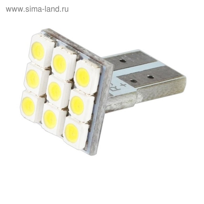 фото Лампа светодиодная t10(w5w), 12в 9 smd диодов, без цоколя skyway, st10b-9smd-3528/t10b-0920