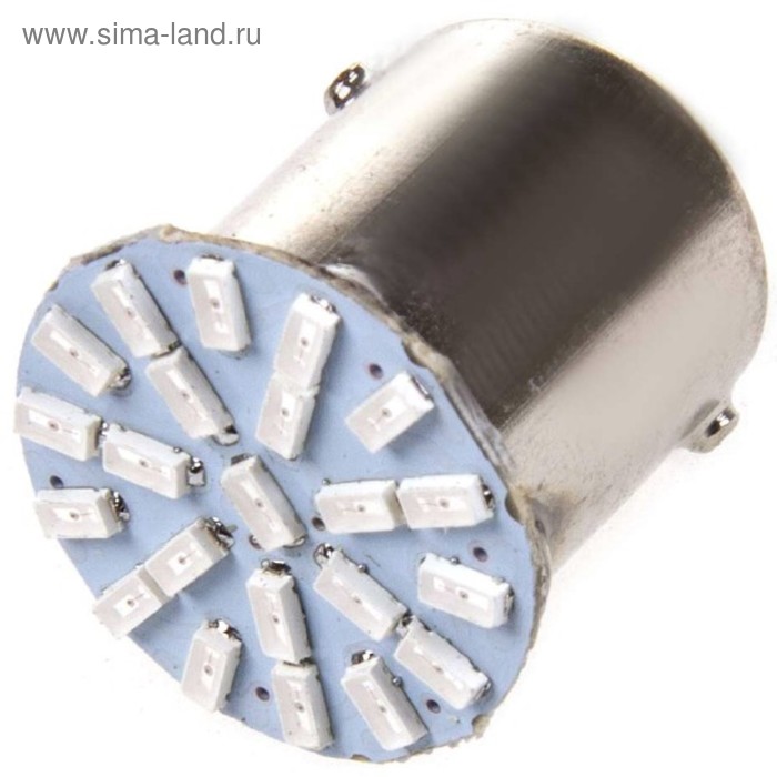 фото Лампа светодиодная s25 (p21w), 24в, 22 smd с цоколем красная skyway,