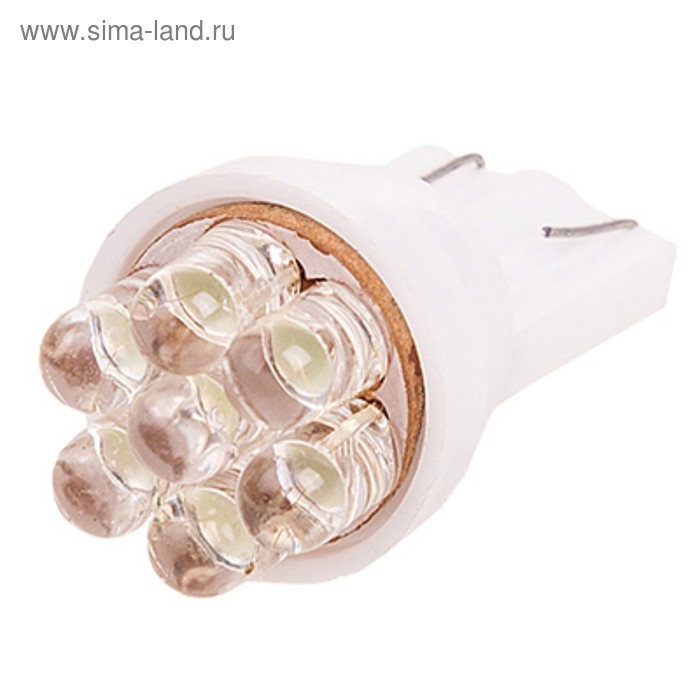 Лампа светодиодная Skyway T10 (W5W), 12 В, 7 LED, без цоколя, 2 шт, S08201345