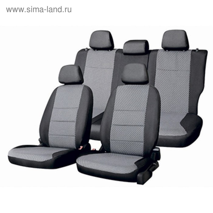 фото Чехлы сиденья honda cr-v re, 2006-2012, iii покол. жаккард 17 предметов, skyway черный/серый