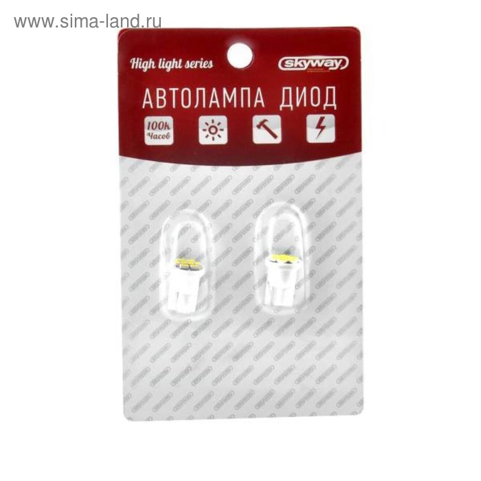 фото Лампа светодиодная t10(w5w)12v 8smd extra light без цоколя skyway, 2 шт