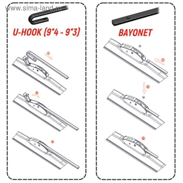 фото Щетка стеклоочистителя бескаркасная 30 см/12" skyway s02701029