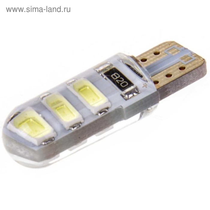 фото Лампа светодиодная t10 (w5w), 12в 6 smd диода, без цоколя skyway,