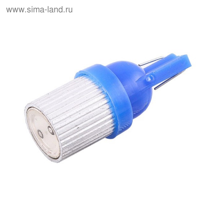 Лампа светодиодная Skyway T10 (W5W), 12 В, 1 SMD диод, без цоколя, радиатор, синяя, SRS-06B автолампа диод skyway t10 12 в 1 smd диод без цоколя 1 конт синяя s08201411