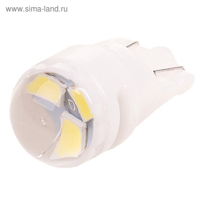 фото Лампа светодиодная t10(w5w), 12в 3 smd диода, 1 конт без цоколя skyway,