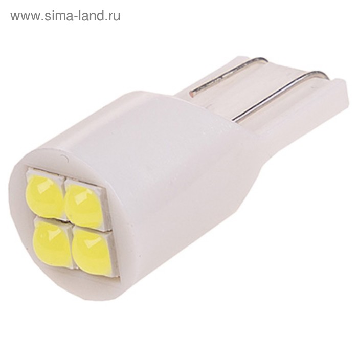 Лампа светодиодная Skyway T10 (W5W), 12 В, 4 SMD диода, без цоколя, S08201372 лампа светодиодная skyway t10 w5w 12 в 3 smd диода без цоколя s08201368