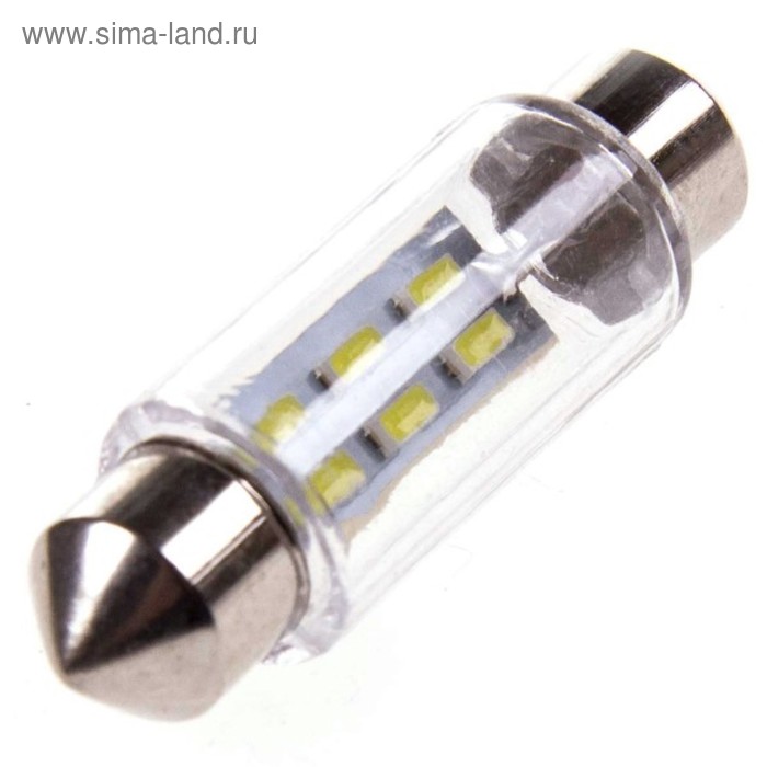 фото Лампа светодиодная t11(c5w), 12в 6 smd 3014 диодов, c цоколем 39 мм, skyway,