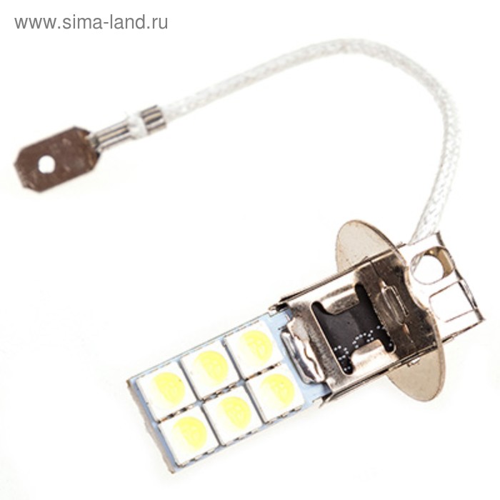 Лампа светодиодная Skyway H3, 12 В, 12 SMD с цоколем, 2 шт, S08201323