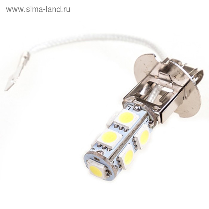 фото Лампа светодиодная h3, 12в 9 smd с цоколем skyway, 2 шт