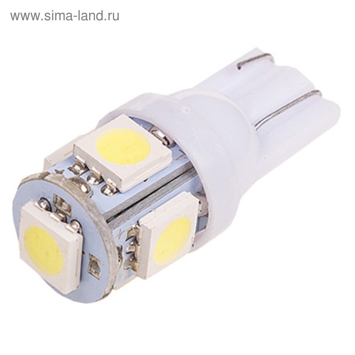 фото Лампа светодиодная t10(w5w), 12в 5 smd без цоколя skyway, 2 шт