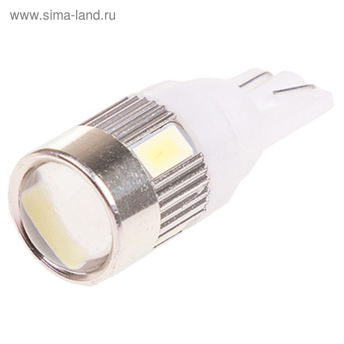 фото Лампа светодиодная t10(w5w), 12в 6smd с цоколем с линзой skyway,