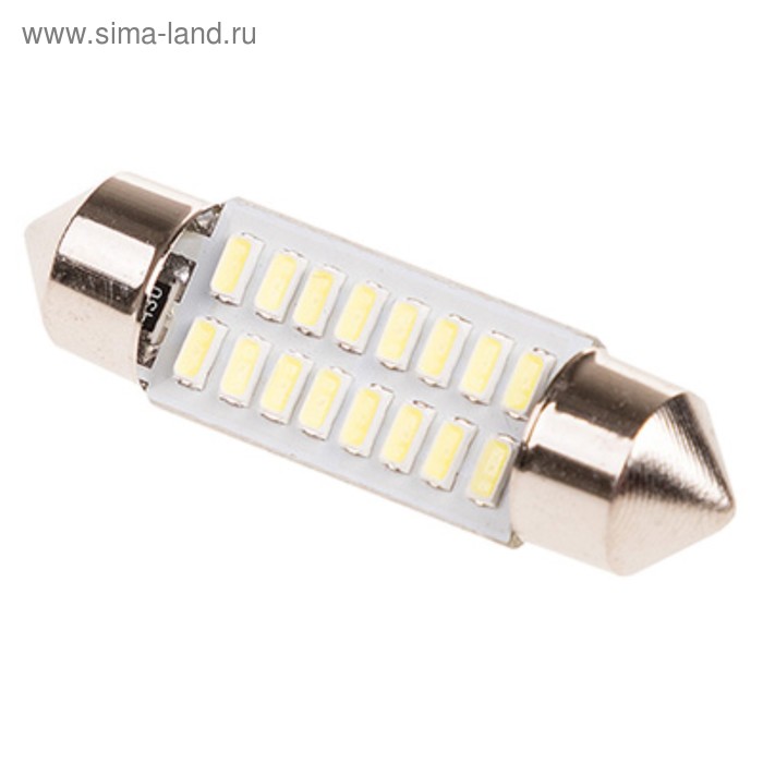 фото Лампа светодиодная t11(c5w), 12в 16 smd с цоколем skyway,