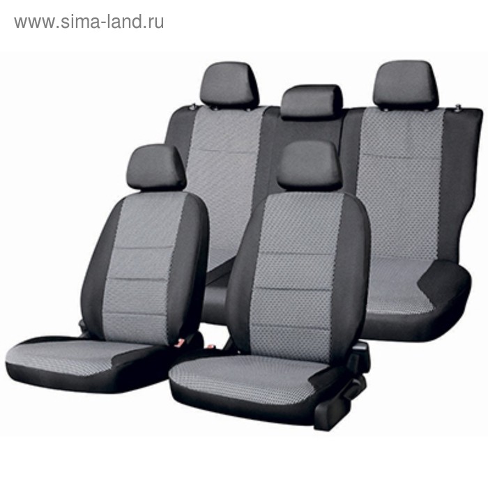 фото Чехлы на toyota allex, corolla runx, 2001-2006 правый руль жаккард 16 пред, skyway чер-серый