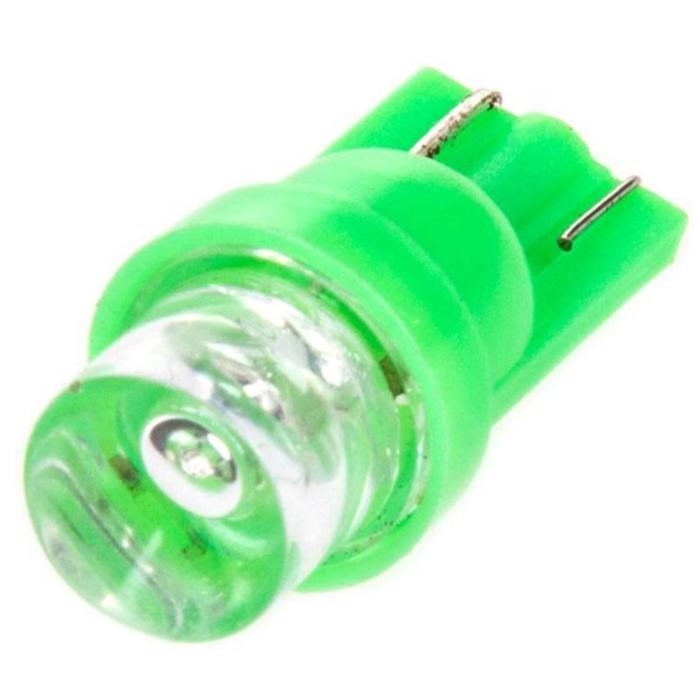 фото Лампа светодиодная t10(w5w), 24в, 1 диод без цоколя конус зелёная skyway,