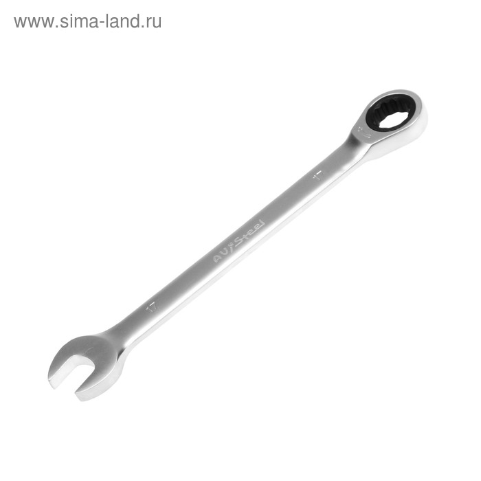 фото Ключ комбинированный av steel, трещоточный, 17 мм autovirazh