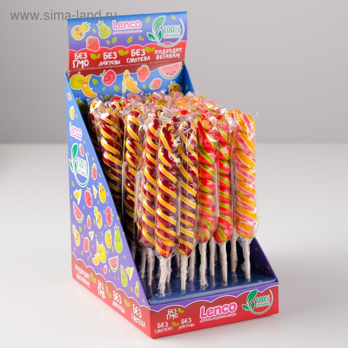 

Карамель леденцовая Lenco, "Спираль", со вкусом слива, дыня, клюква, 30г