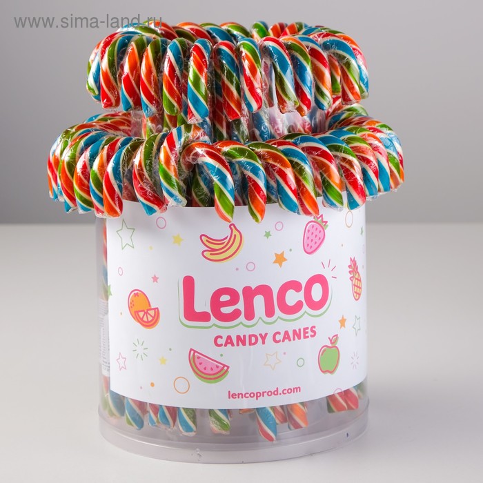 Карамель леденцовая Lenco Трость радужная бабл-гам 28 г 41₽