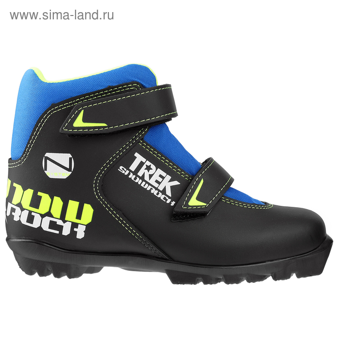фото Ботинки лыжные trek snowrock nnn ик, цвет чёрный, лого лайм неон, размер 35