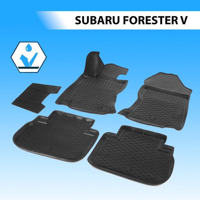 фото Коврики салона rival subaru forester v 2018-н.в, полиуретан,(крепёж), 5 шт 15401003