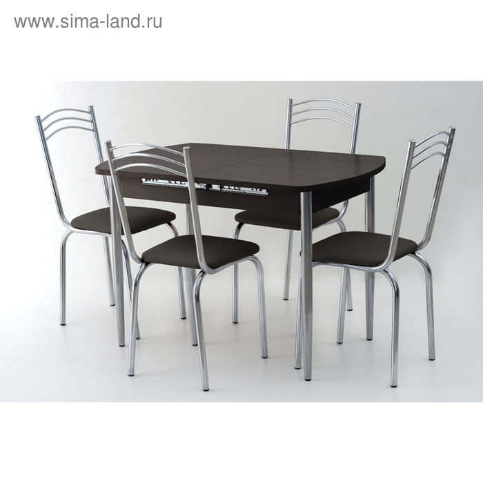 Комплект «Вегас NEW», стол 1100(1450) × 700 × 750 мм, 4 стула, цвет венге комплект вегас new стол 1100 1450 × 700 × 750 мм 4 стула цвет венге