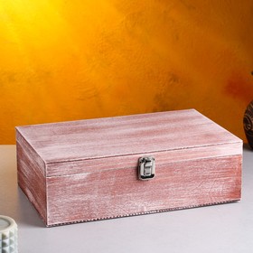 Подарочный ящик 34×21.5×10.5 см деревянный 3 отдела, с закрывающейся крышкой, брашированный