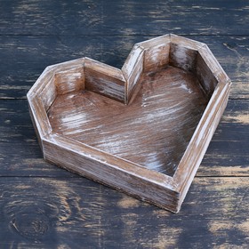 

Кашпо деревянное 26.5×24×4.5 см "Сердце Люкс", брашированный Дарим Красиво