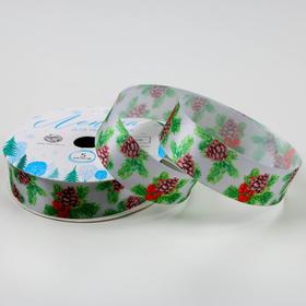

Лента декоративная атласная «Шишки», 2 см × 5 м