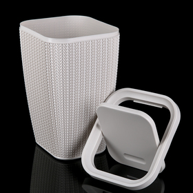 

Контейнер для мусора 10 л "Вязаное плетение", цвет серый