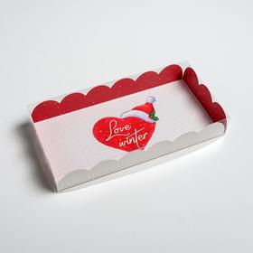 

Коробка для кондитерских изделий с PVC крышкой Love winter, 10.5 × 21 × 3 см