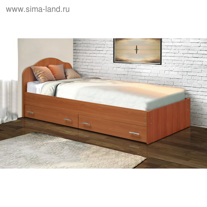 Кровать на уголках с ящиками № 3, 700 × 1900 мм, цвет вишня оксфорд
