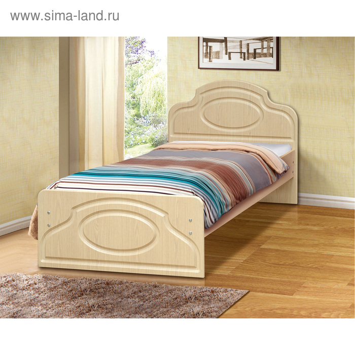 Кровать «Венеция 2», 800х1900, цвет дуб молочный / дуб белёный