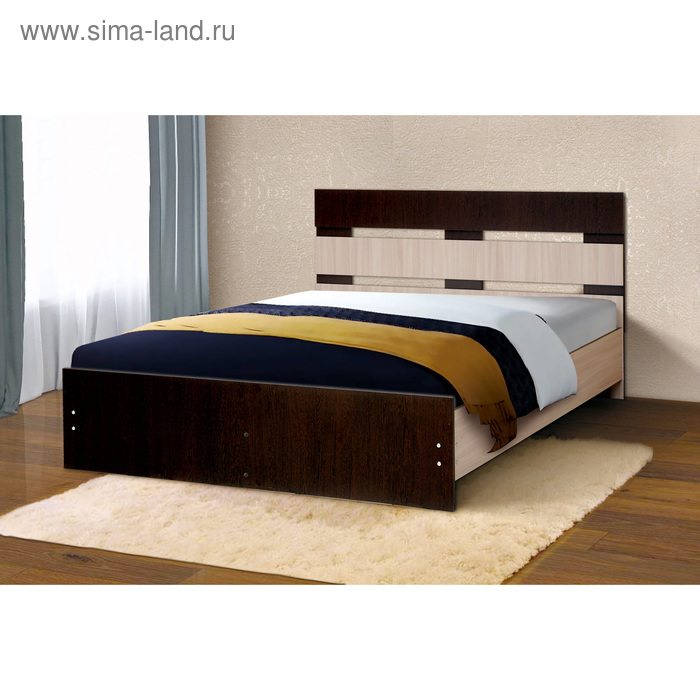 Кровать «Венеция 10», 1600х2000 мм, цвет венге / ясень шимо светлый кровать венеция 8 1600х2000 мм цвет венге белый глянец